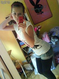 Cute blonde teen dances